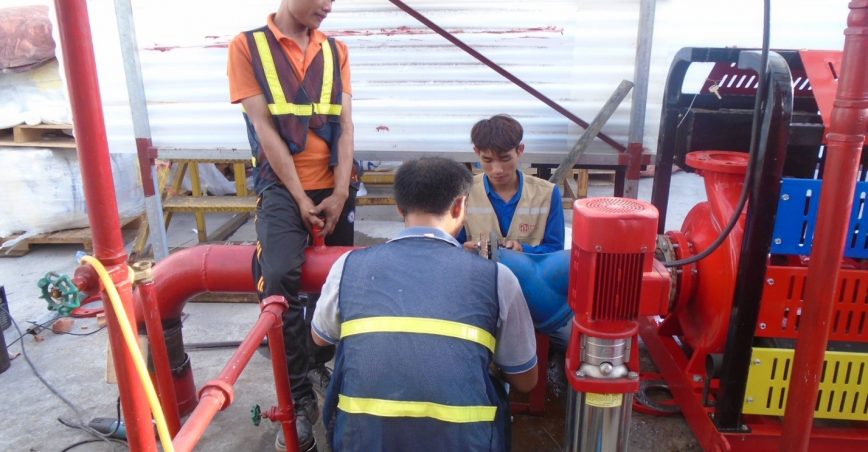 Lắp đặt bơm chữa cháy - Công trình: Khách sạn Bái Đính